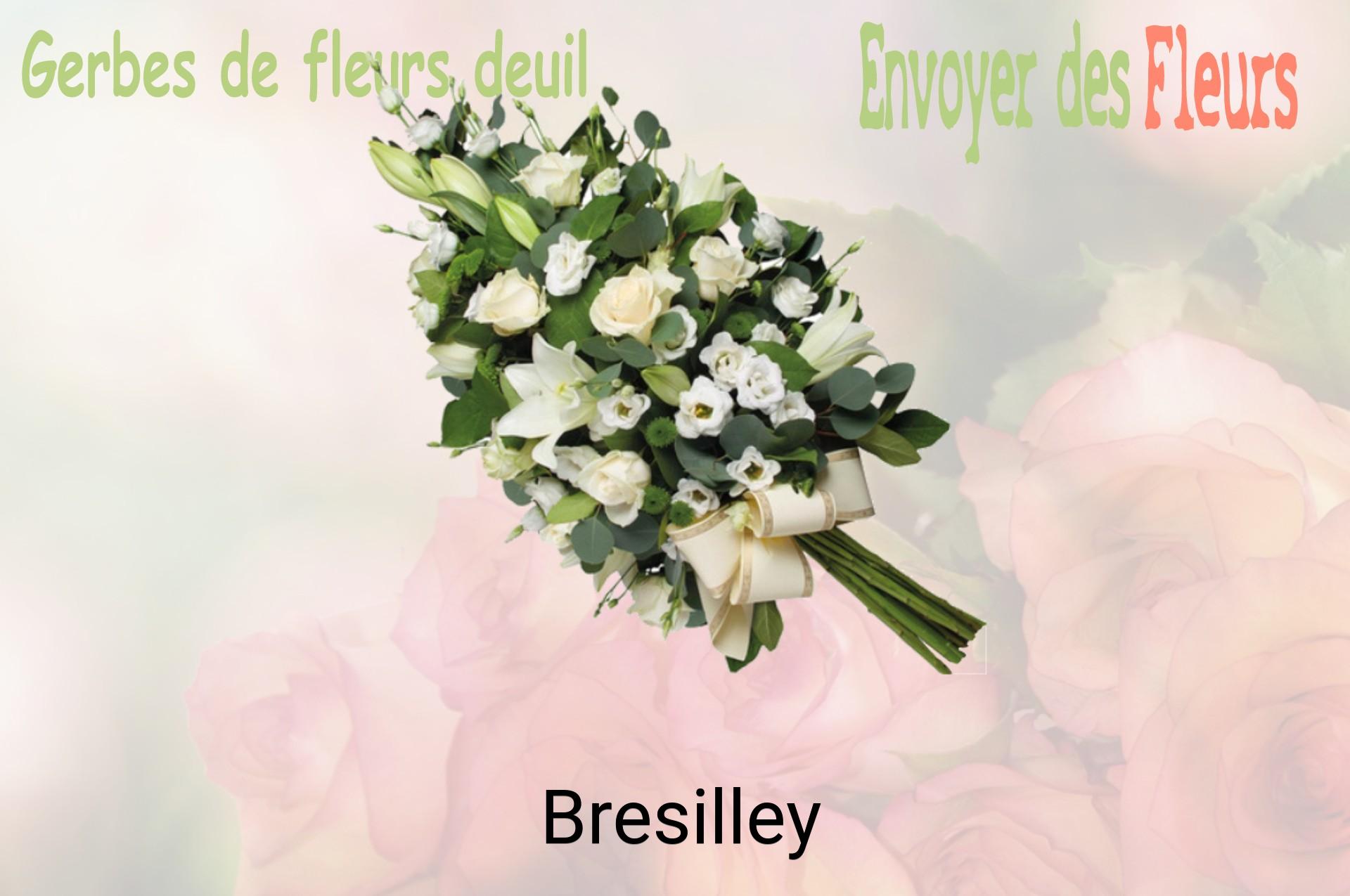 Gerbe de fleurs de deuil livrée à Bresilley